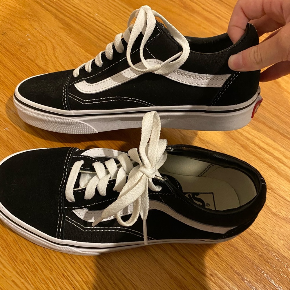 Never worn black and white vans